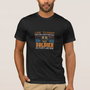 Camiseta Vivendo para lutar contra outro dia os médicos sol