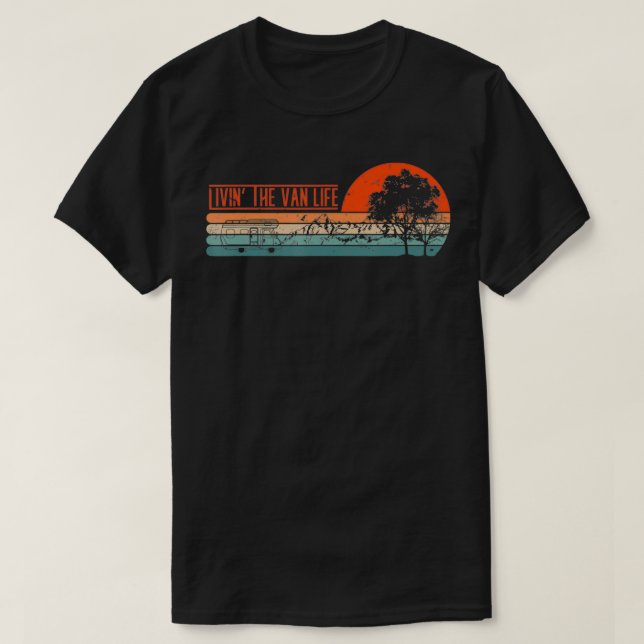 Camiseta Vivendo que Van Life Retro Camper Camping Van (Frente do Design)