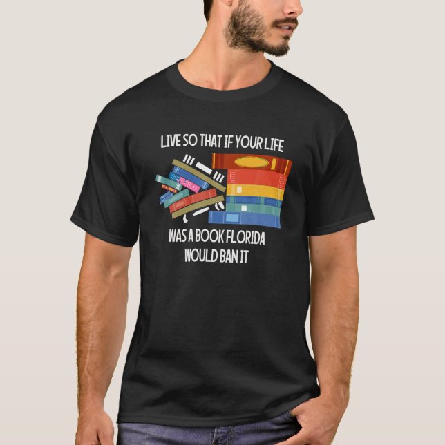 Camiseta Viver Assim Se Sua Vida Fosse Um Livro Flórida (Frente)