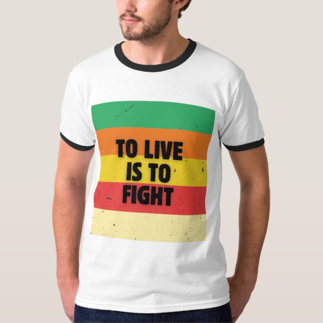 Camiseta Viver É Lutar - As Bandas Retro São Inspirativas (Frente)