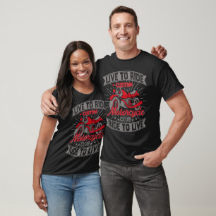 Camiseta Viver Para Andar Clube de Motocicletas Personaliza
