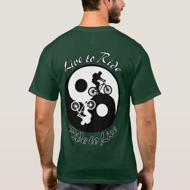 Camiseta Viver Para Caminhar De Bicicleta Montanha (Verso)