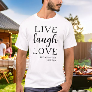 Camiseta Viver Rir Amar Nome Estabelecido 