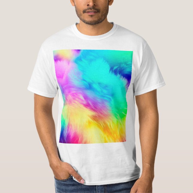 Camiseta Vivid Rainbow Fluffy Fur Texture-75201 (Frente)