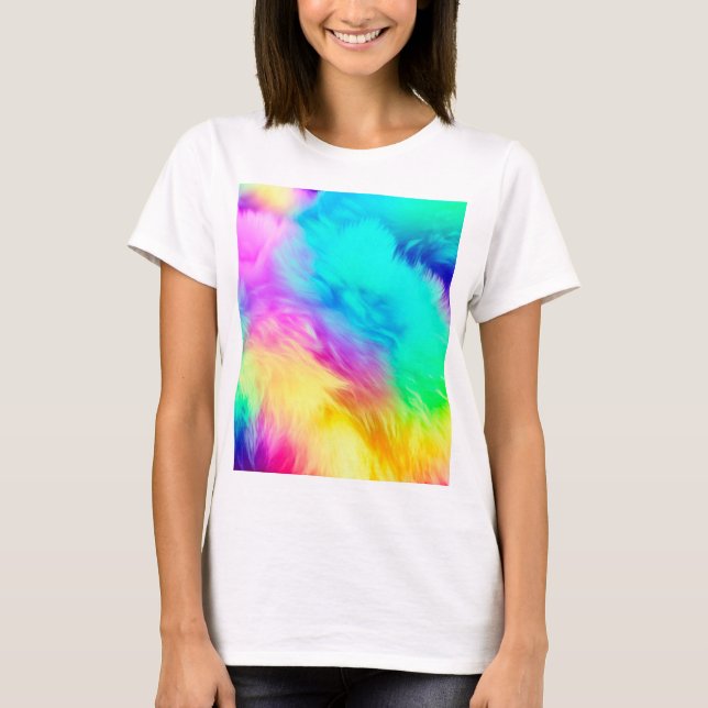 Camiseta Vivid Rainbow Fluffy Fur Texture-75201 (Frente)
