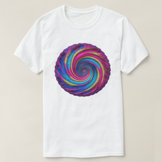 Camiseta Vívido Vórtex - Espiral em psicodélico (Frente do Design)
