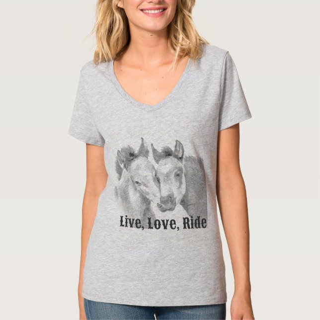 Camiseta Vivo, Amor, Camisa-T De Cavalo De Corrida (Frente)