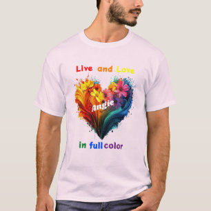 Camiseta Vivo E Amor Em T-Shirt Colorido De Cheio
