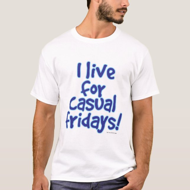 Camiseta Vivo para Slogan Azul de Sexta-Feira Casual (Frente)