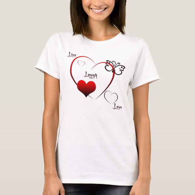 Camiseta Vivo, riso, boneca do Tshirt do amor (Frente)
