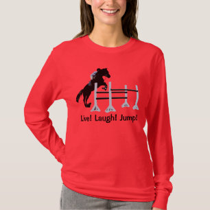 Camiseta Vivo! Riso! Salto! Ligação em ponte do cavalo
