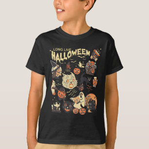 Camiseta Vivo Vivo Vintage Pumpkin Witch Ghost Bl