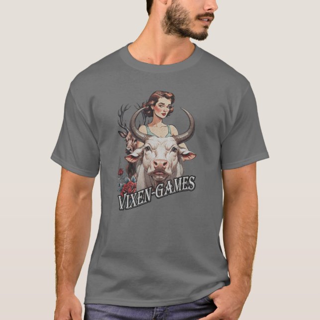 Camiseta Vixen Games esposa com grande touro e trapo (Frente)