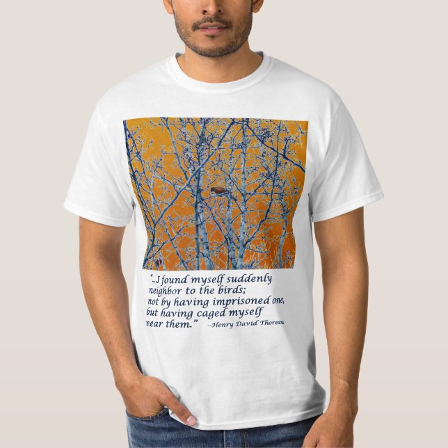Camiseta Vizinho aos pássaros - Thoreau (Frente)