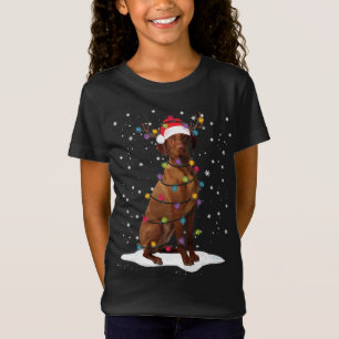Camiseta Vizsla Árvore de Natal Light Pajama Dog Lover Xmas
