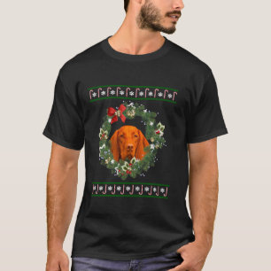 Camiseta Vizsla Christmas Tree Dog Papais noeis Xmas Tee Pa