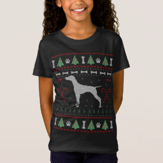 Camiseta Vizsla Christmas Ugly Sweater Engraçado Cachorro E