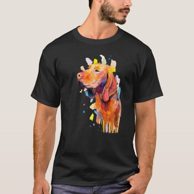 Camiseta Vizsla Colorir Aniversário Para Crianças Adolescen (Frente)