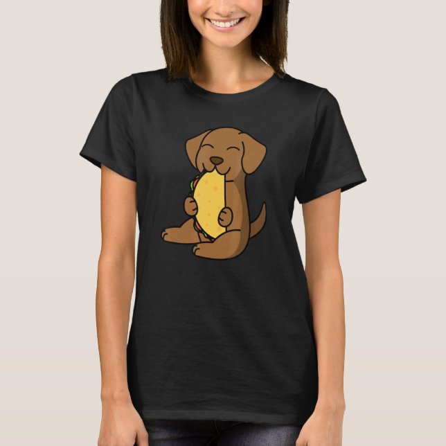 Camiseta Vizsla Comendo Um Cachorro De Taco (Frente)