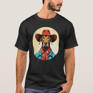 Camiseta Vizsla Cowboy Cachorro Engraçado Faroeste