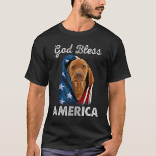 Camiseta Vizsla Dog American Flag 4 de julho Dog Owne
