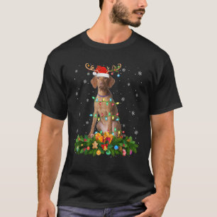 Camiseta Vizsla Dog Lover Reindeer Santa Hat Vizsla Christm