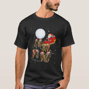 Camiseta Vizsla Funny Reindeer Papais noeis da Lua de Natal