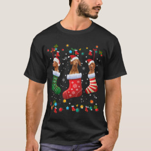 Camiseta Vizsla Meias de Natal Engraçado Xmas Vizsla