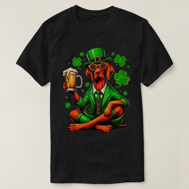 Camiseta Vizsla Santo Paddys Day Outfit Para Tanque De Cach (Frente do Design)