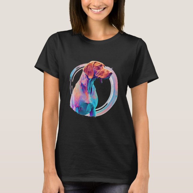 Camiseta Vizsla Vaporwave - Estética Retrowave (Frente)