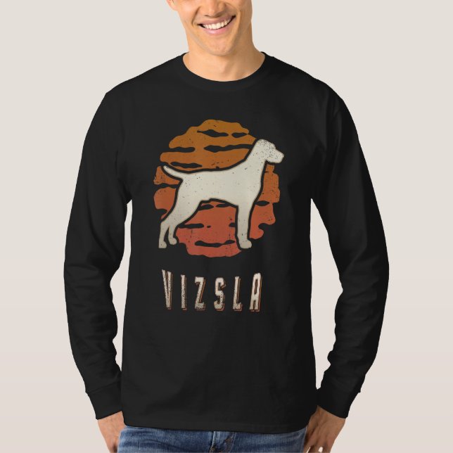 Camiseta Vizsla Vintage Retro Classic Dog Sunset (Frente)