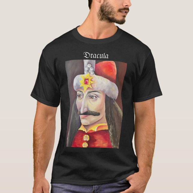 Camiseta Vlad Tepes Dracula Poster do Patrimônio Romeno (Frente)