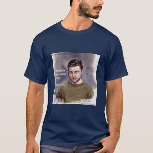 Camiseta Vladimir Zelensky e Munições - Qualidade T-Shi