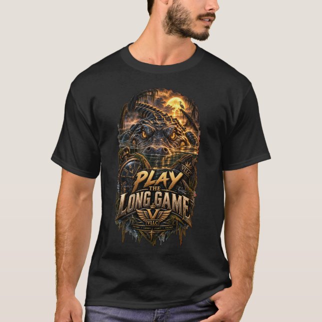 Camiseta VLLC Play The Long Game Motivation Crocodile Graph (Frente)