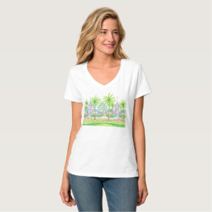 Camiseta Vneck Beach Life Tropical Shack