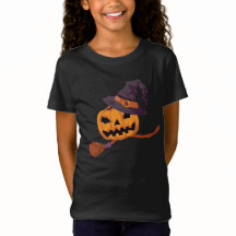 Camiseta Voadora Pumpkin Halloween Crianças T-Shir