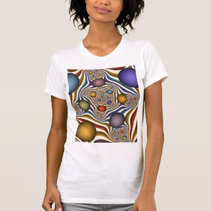 Camiseta Voando, Arte Fractal Moderna Abstrato Colorida