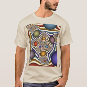 Camiseta Voando, Arte Fractal Moderna Abstrato Colorida
