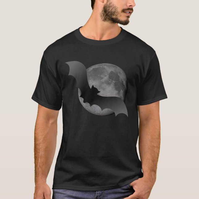 Camiseta Voando Bat Full Moon ~ Noir (Frente)