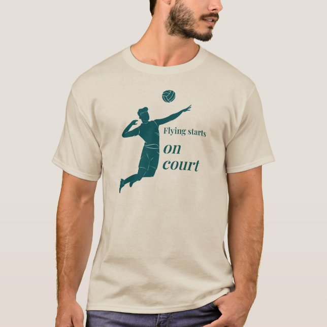 Camiseta Voando começa na quadra, voleibol (Frente)