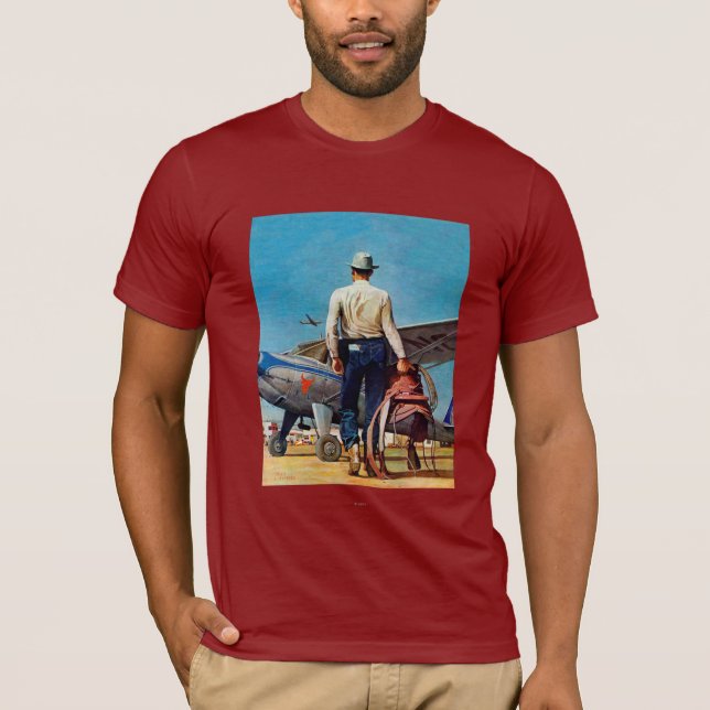 Camiseta Voando Cowboy por Mead Schaeffer (Frente)