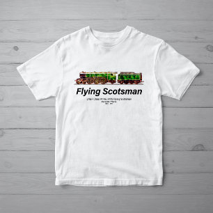 Camiseta Voando escocês Vapor Comboio Inglês Locomotiva