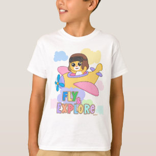 Camiseta Voar e explorar: Designs para crianças
