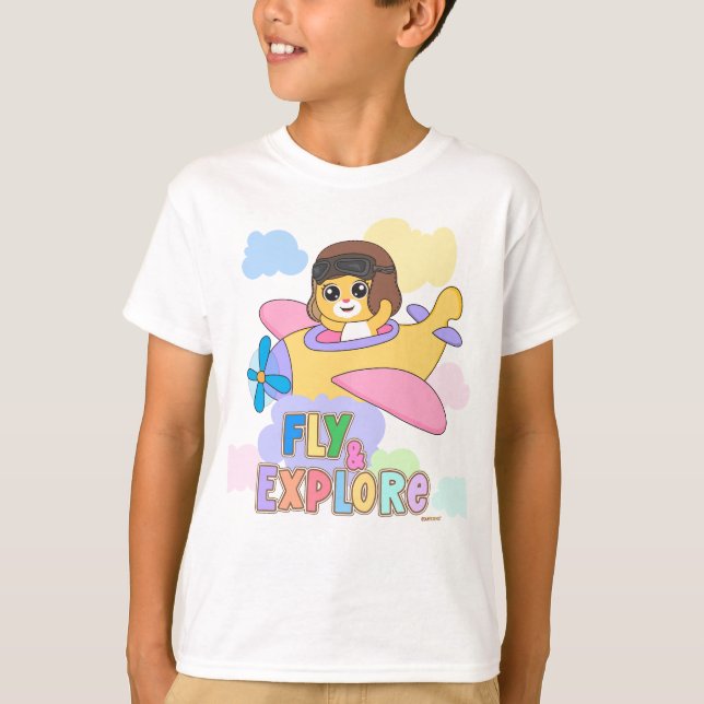 Camiseta Voar e explorar: Designs para crianças (Frente)