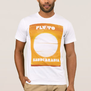 Camiseta Voar para a Arábia Saudita viagens vintage