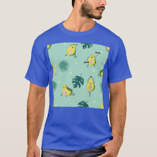 Camiseta Vocado verde sem costura com folha e estrela