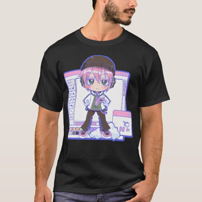 Camiseta Vocaloide Windows Blue Versão Vy2 Roro (Frente)