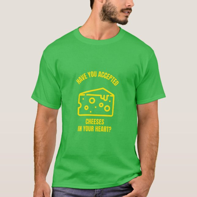 Camiseta Você aceitou queijos Jesus queijo engraçado pun j (Frente)