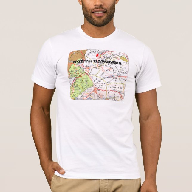 Camiseta Você adiciona sua CIDADE Name-T-Shirt-Map-2,… (Frente)