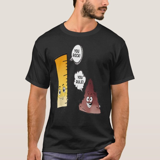 Camiseta Você Agita Você Regra Engraçado Rock e Régua Gráfi (Frente)